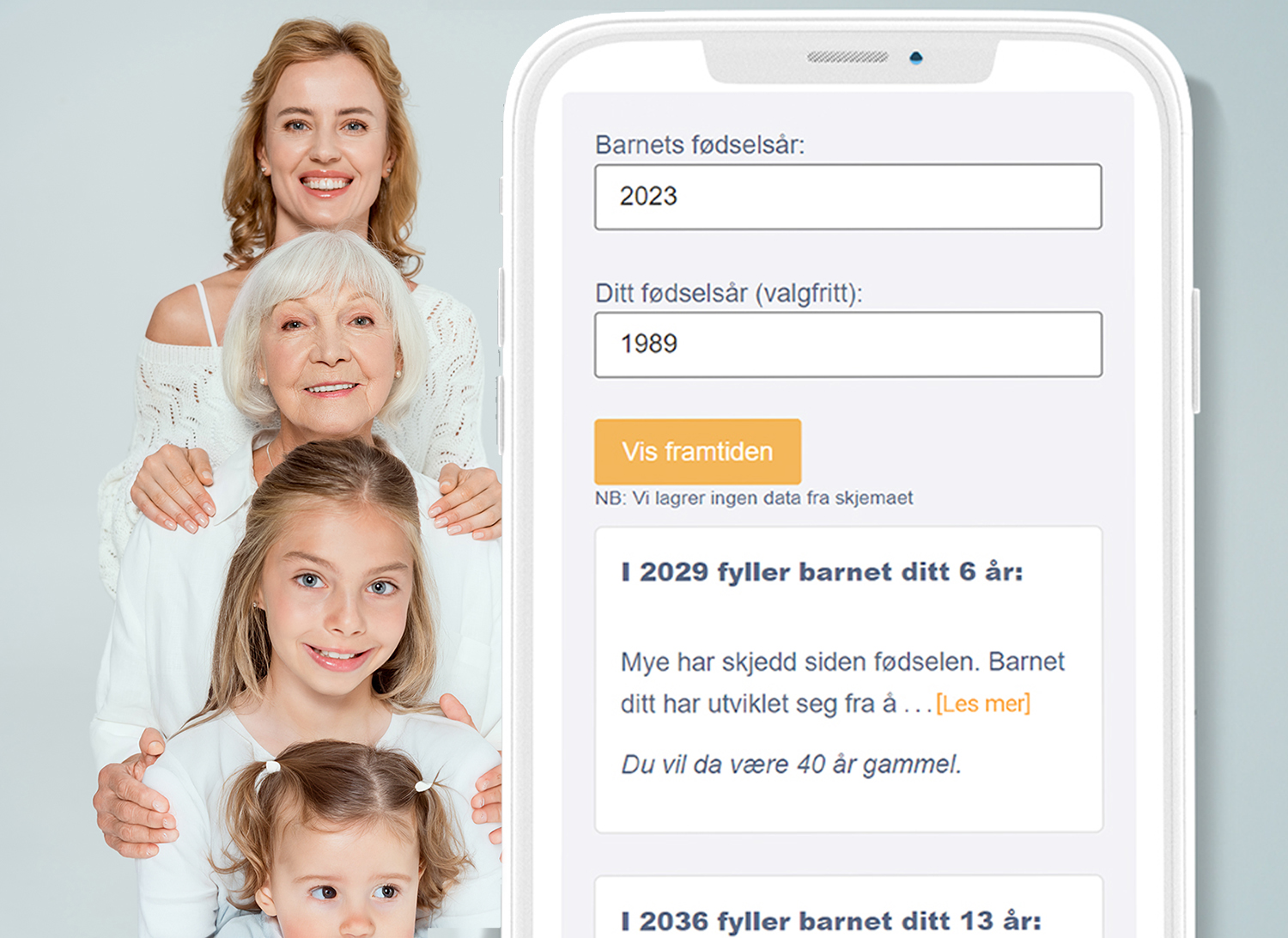 Se barnets fremtid med vår milepæl-generator